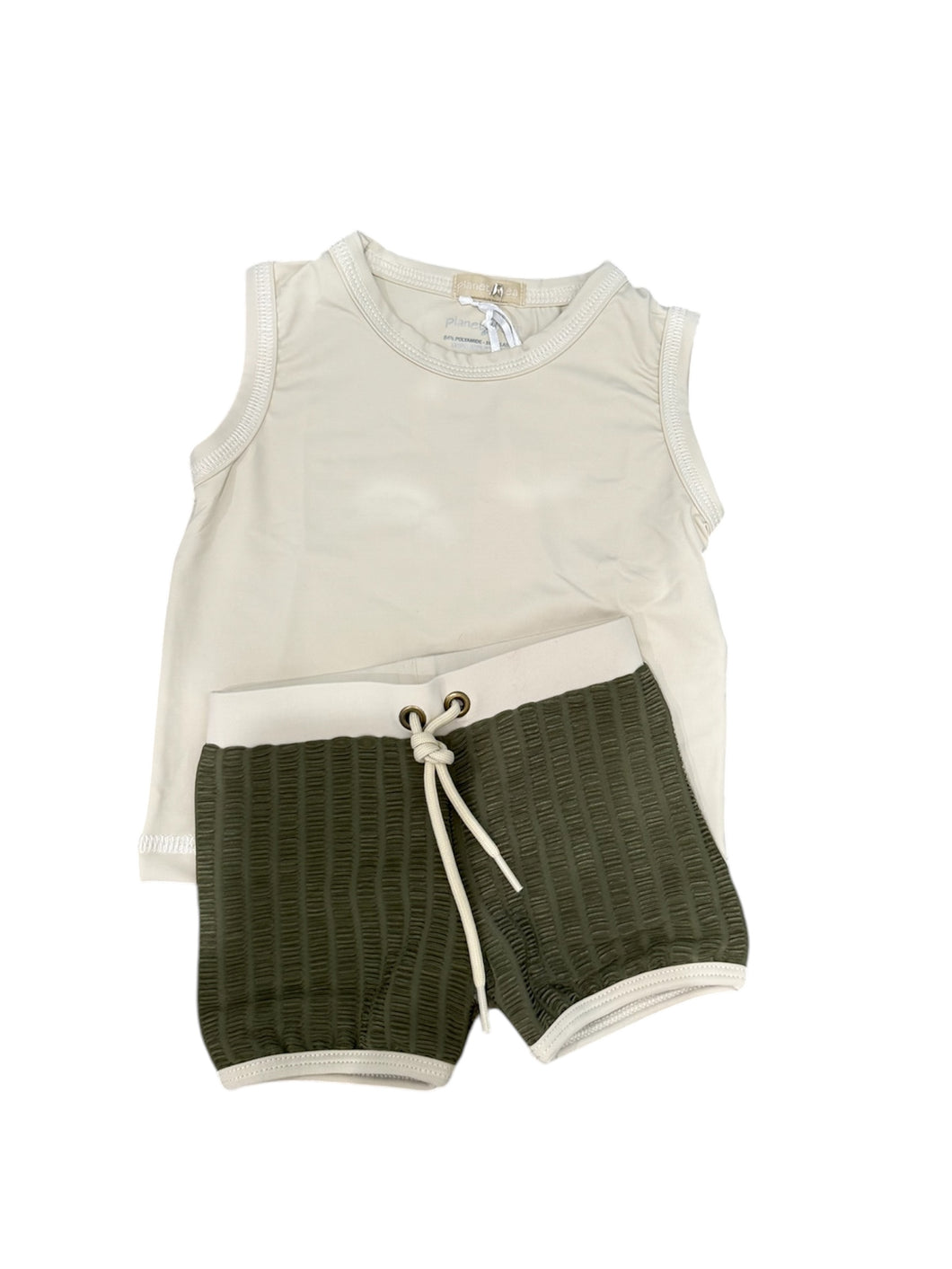 Olive Textured Tightie with Matching top