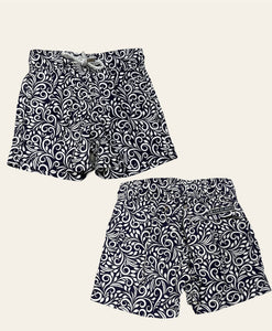 Pier st barth blue and white paisley boys trunks