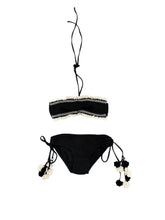 Load image into Gallery viewer, Black and Tan Bikini and skirt set