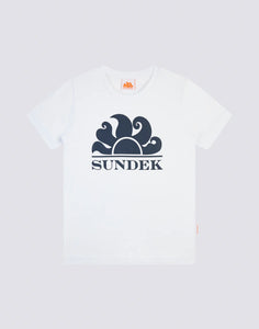 Sundek Logo White Tee With Navy Writting