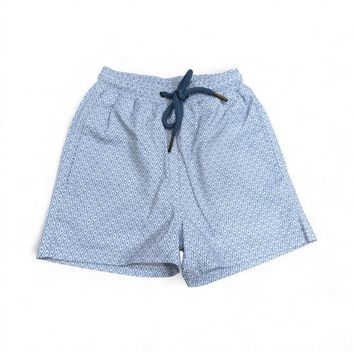 Leo and Zachary white/blue Sarapeh trunks