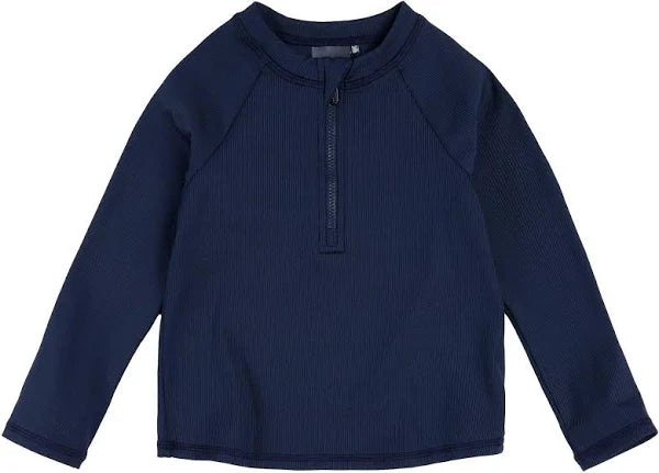 Petit Lem navy half zip rash guard